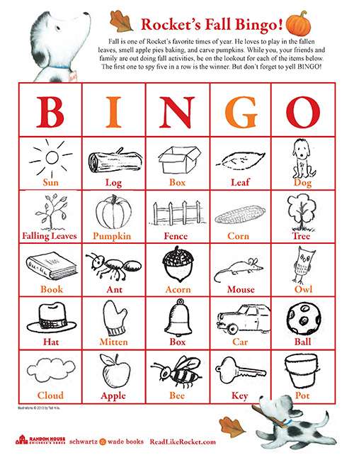 Fall Bingo with Rocket